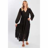 Violet Romance Chifon Maxi Drs Ld99 Черно Дамски поли и рокли