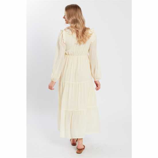 Violet Romance Chifon Maxi Drs Ld99 Слонова кост Дамски поли и рокли