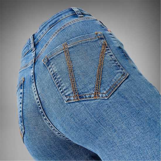 Premium High Waisted Stretch Flared Jeans  - Дамски дънки