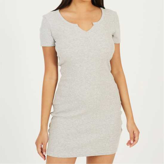 Brave Soul Mini Dress With Notch Neck  