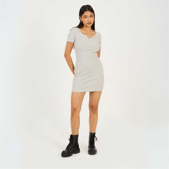 Brave Soul Mini Dress With Notch Neck  