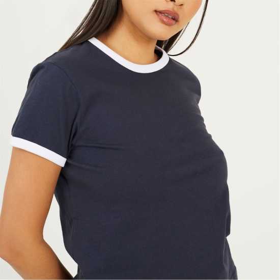 Brave Soul Ringer T-Shirt Морско синьо/Бяло Brave Soul Ringer T-Shirt Морско синьо/Бяло