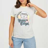 Brave Soul Camper Ringer T-Shirt PGry Marl/Lmnde 