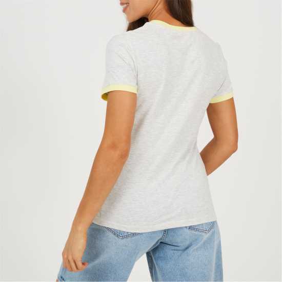 Brave Soul Camper Ringer T-Shirt PGry Marl/Lmnde 