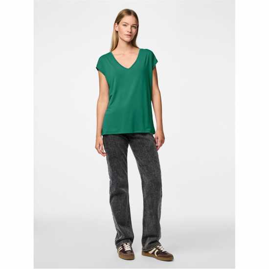 Дамски тениски и фланелки Pieces Knit T-Shirt Ld99 Пипер зелено Pieces Knit T-Shirt Ld99 Пипер зелено Дамски тениски и фланелки