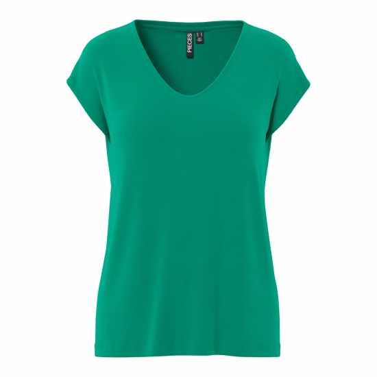 Дамски тениски и фланелки Pieces Knit T-Shirt Ld99 Пипер зелено Pieces Knit T-Shirt Ld99 Пипер зелено Дамски тениски и фланелки