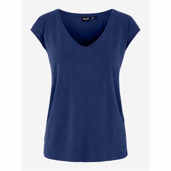 Дамски тениски и фланелки Pieces Knit T-Shirt Ld99 Камбаненско синьо Pieces Knit T-Shirt Ld99 Камбаненско синьо Дамски тениски и фланелки