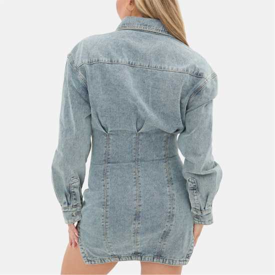 Isif Denim Dress Ld53  Дамски поли и рокли