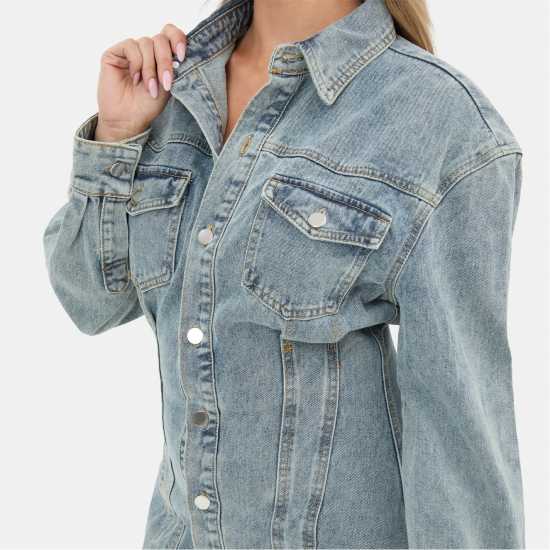 Isif Denim Dress Ld53  Дамски поли и рокли