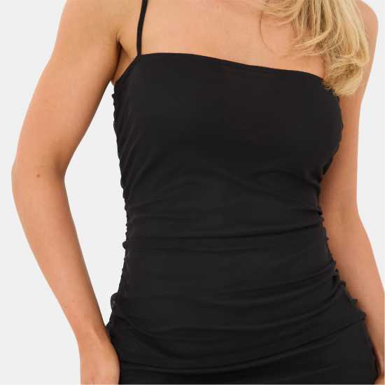 Средна Рокля Mesh Ruched Midi Dress Средна Рокля Mesh Ruched Midi Dress