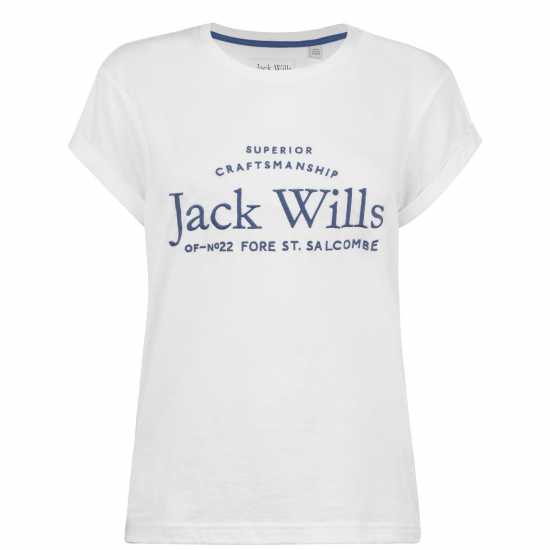 Jack Wills Forstal Boyfriend T-Shirt Ladies Бяло Jack Wills Forstal Boyfriend T-Shirt Ladies Бяло