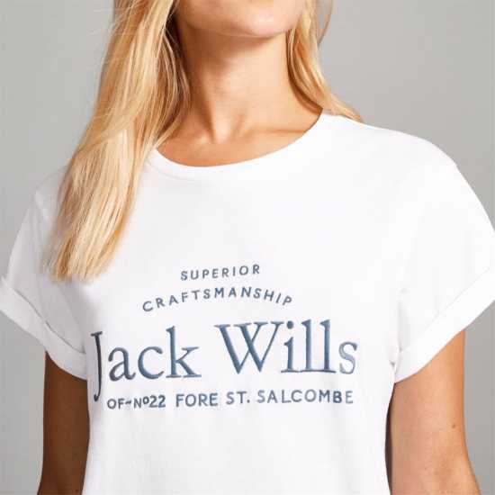 Jack Wills Forstal Boyfriend T-Shirt Ladies Бяло Jack Wills Forstal Boyfriend T-Shirt Ladies Бяло