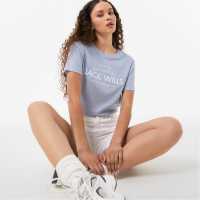 Jack Wills Forstal Boyfriend T-Shirt Ladies Меко синьо 
