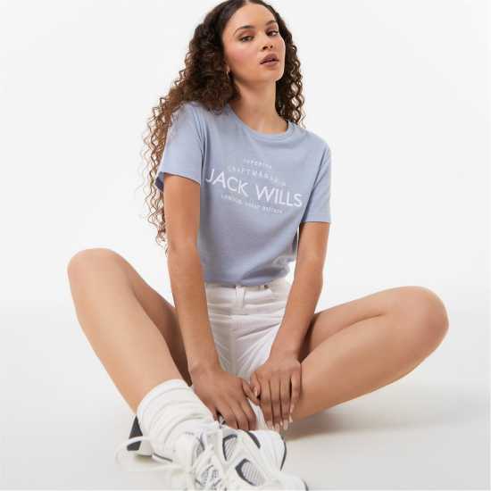 Jack Wills Forstal Boyfriend T-Shirt Ladies Меко синьо 