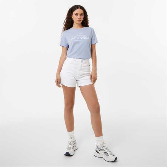 Jack Wills Forstal Boyfriend T-Shirt Ladies Меко синьо 