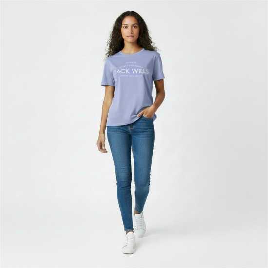 Jack Wills Forstal Boyfriend T-Shirt Ladies Меко синьо 