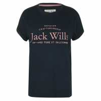 Jack Wills Forstal Boyfriend T-Shirt Ladies Морска синьо 