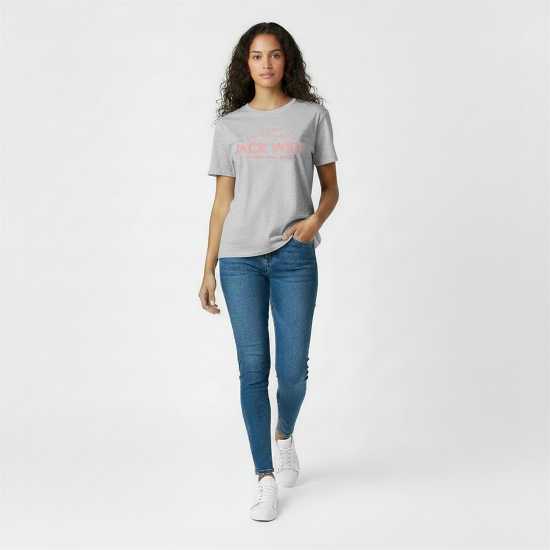 Jack Wills Forstal Boyfriend T-Shirt Ladies Сив марл Jack Wills Forstal Boyfriend T-Shirt Ladies Сив марл