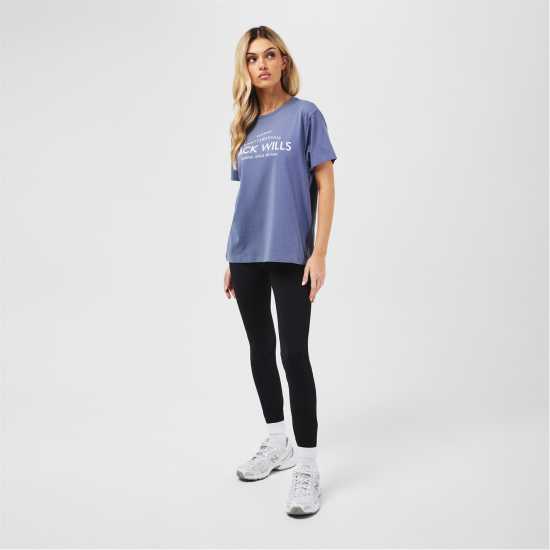 Jack Wills Forstal Boyfriend T-Shirt Ladies Съмръчно синьо 