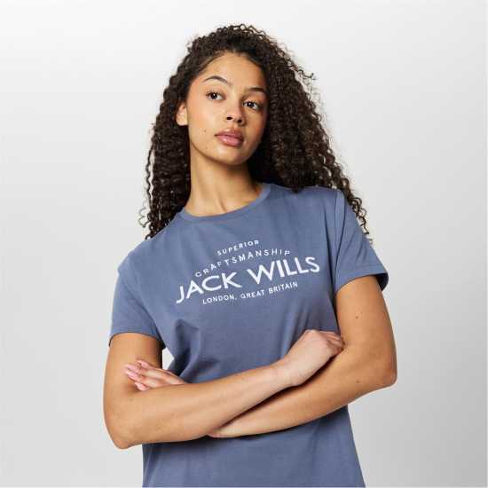 Jack Wills Forstal Boyfriend T-Shirt Ladies Съмръчно синьо 
