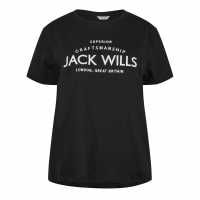 Jack Wills Forstal Boyfriend T-Shirt Ladies Черно 