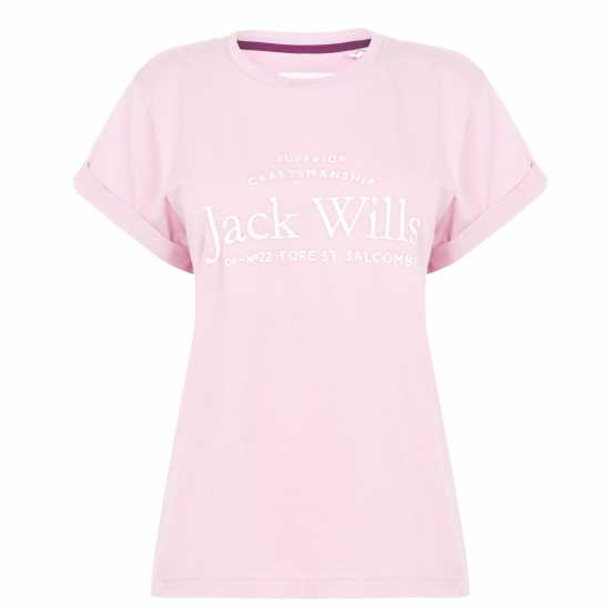 Jack Wills Forstal Boyfriend T-Shirt Ladies Розово Jack Wills Forstal Boyfriend T-Shirt Ladies Розово
