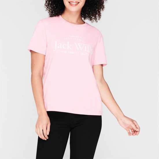 Jack Wills Forstal Boyfriend T-Shirt Ladies Розово Jack Wills Forstal Boyfriend T-Shirt Ladies Розово