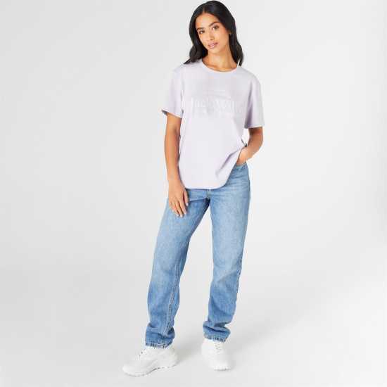 Jack Wills Forstal Boyfriend Logo T-Shirt Lilac Дамски тениски с яка