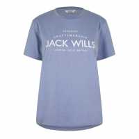 Jack Wills Forstal Boyfriend T-Shirt Ladies Синьо лилаво 