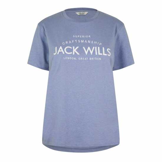 Jack Wills Forstal Boyfriend T-Shirt Ladies Синьо лилаво 