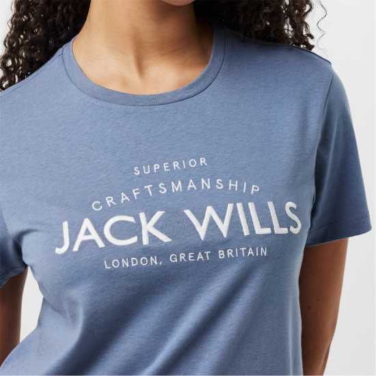 Jack Wills Forstal Boyfriend T-Shirt Ladies Синьо лилаво 