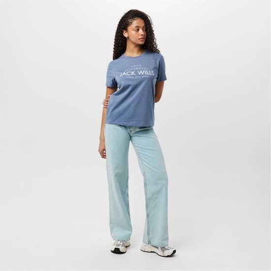 Jack Wills Forstal Boyfriend T-Shirt Ladies Синьо лилаво 