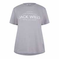 Jack Wills Forstal Boyfriend T-Shirt Ladies Мъгла 
