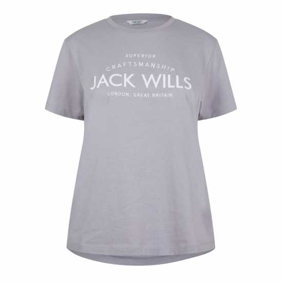 Jack Wills Forstal Boyfriend T-Shirt Ladies Мъгла Jack Wills Forstal Boyfriend T-Shirt Ladies Мъгла