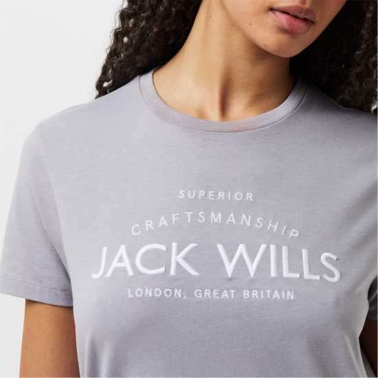 Jack Wills Forstal Boyfriend T-Shirt Ladies Мъгла Jack Wills Forstal Boyfriend T-Shirt Ladies Мъгла