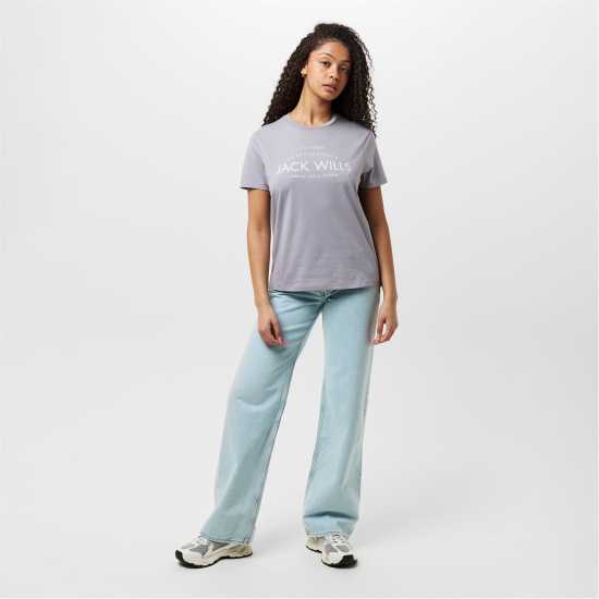 Jack Wills Forstal Boyfriend T-Shirt Ladies Мъгла Jack Wills Forstal Boyfriend T-Shirt Ladies Мъгла