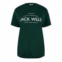 Jack Wills Forstal Boyfriend T-Shirt Ladies Тъмно зелено 