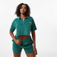 Slazenger Ft. Wolfie Cindy Towelling Cropped Polo Womens