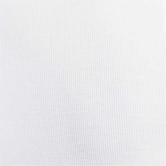 Nike Ribbed Short Sleeve Tee White/Black Дамско облекло плюс размер
