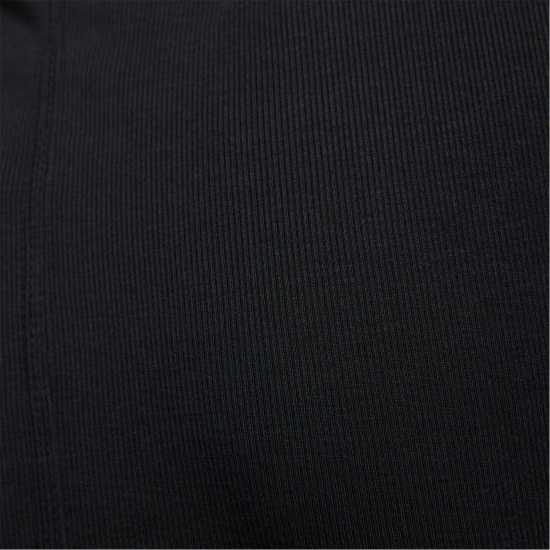 Nike Ribbed Short Sleeve Tee Black/White Дамско облекло плюс размер