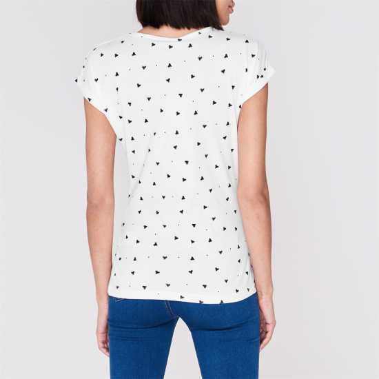 Miso Тениска Printed Boyfriend T Shirt Бяло сърце Дамски тениски и фланелки