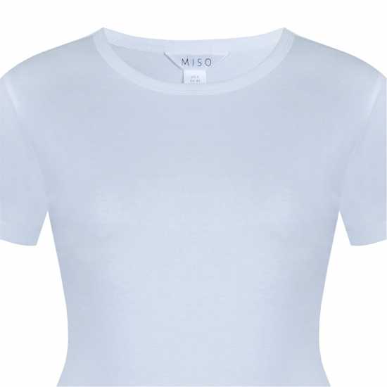 Miso Тениска Printed Boyfriend T Shirt White Plain Дамски тениски и фланелки