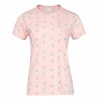 Miso Тениска Printed Boyfriend T Shirt Pink AOP Дамски тениски и фланелки