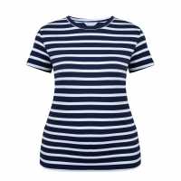 Miso Тениска Printed Boyfriend T Shirt Navy Stripe Дамски тениски и фланелки