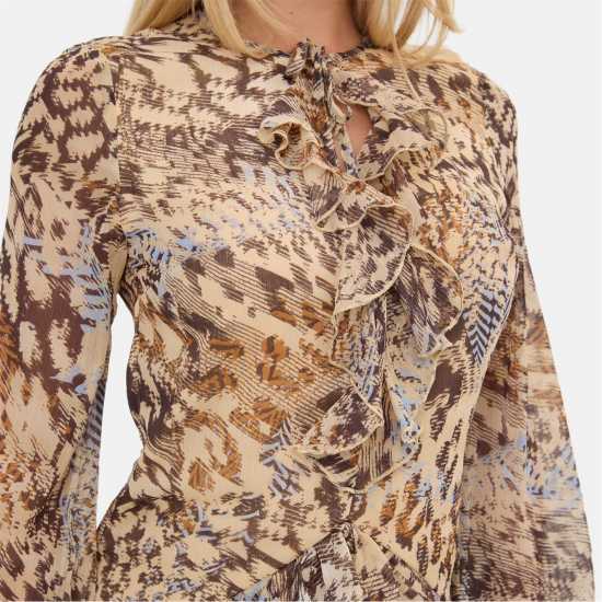 Printed Ruffle Dress  