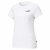 Дамска Тениска Puma Small Logo T Shirt Ladies White Дамски тениски с яка
