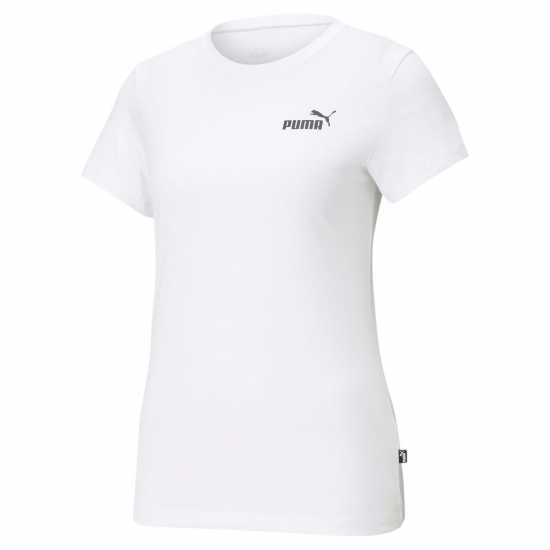 Puma Дамска Тениска Small Logo T Shirt Ladies White Дамски тениски с яка