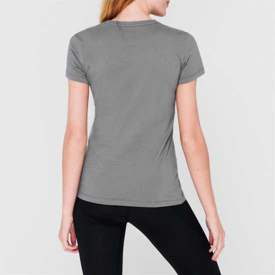Puma Дамска Тениска Small Logo T Shirt Ladies Castlerock Дамски тениски с яка