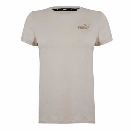 Puma Дамска Тениска Small Logo T Shirt Ladies Oatmeal Дамски тениски с яка