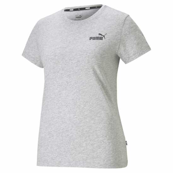Puma Дамска Тениска Small Logo T Shirt Ladies L.Grey Heath Дамски тениски с яка